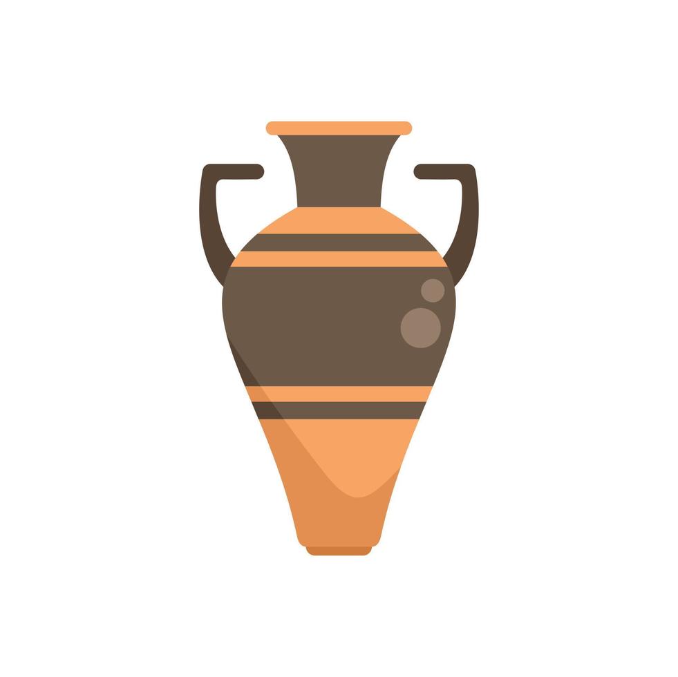 Amphora jar icon flat vector. Vase pot vector