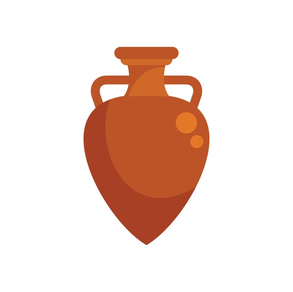 History amphora icon flat vector. Greek pot vector