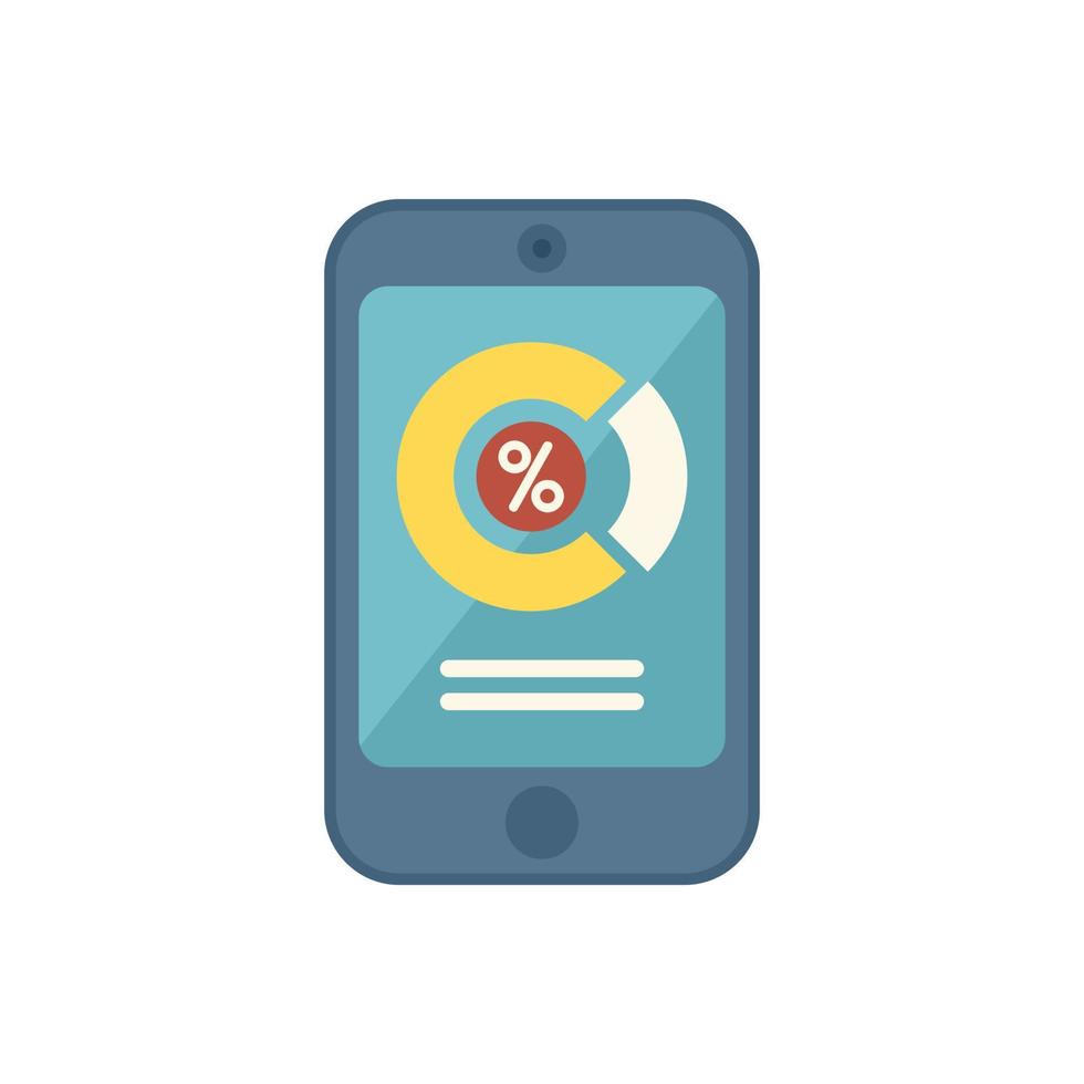 Phone market segmentation icon flat vector. Segment target vector