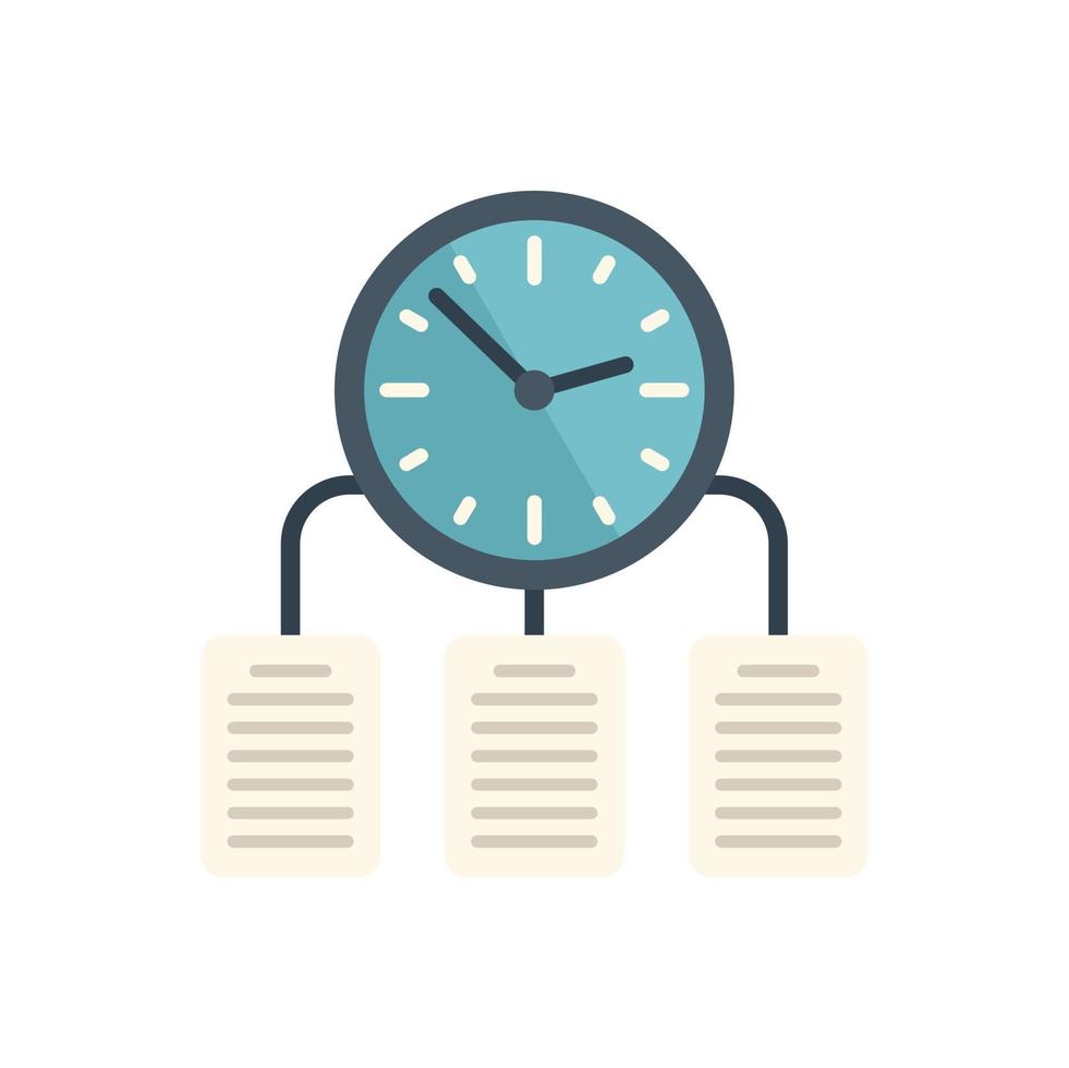 Time management icon flat vector. Business clock vector