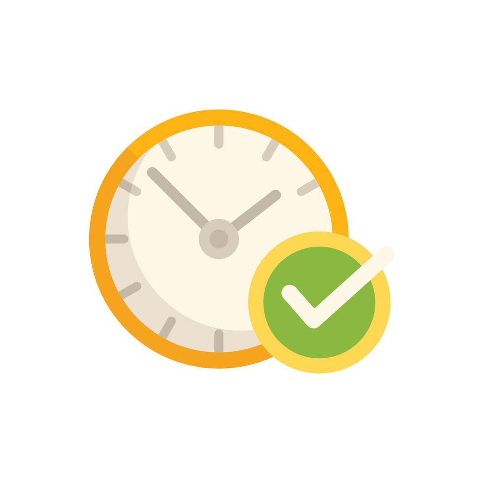 Approved timer icon flat vector. Team go vector