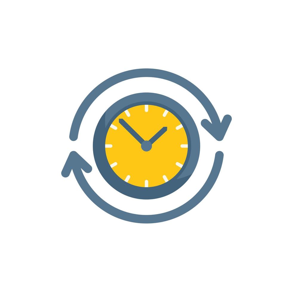 Time control icon flat vector. Project clock vector