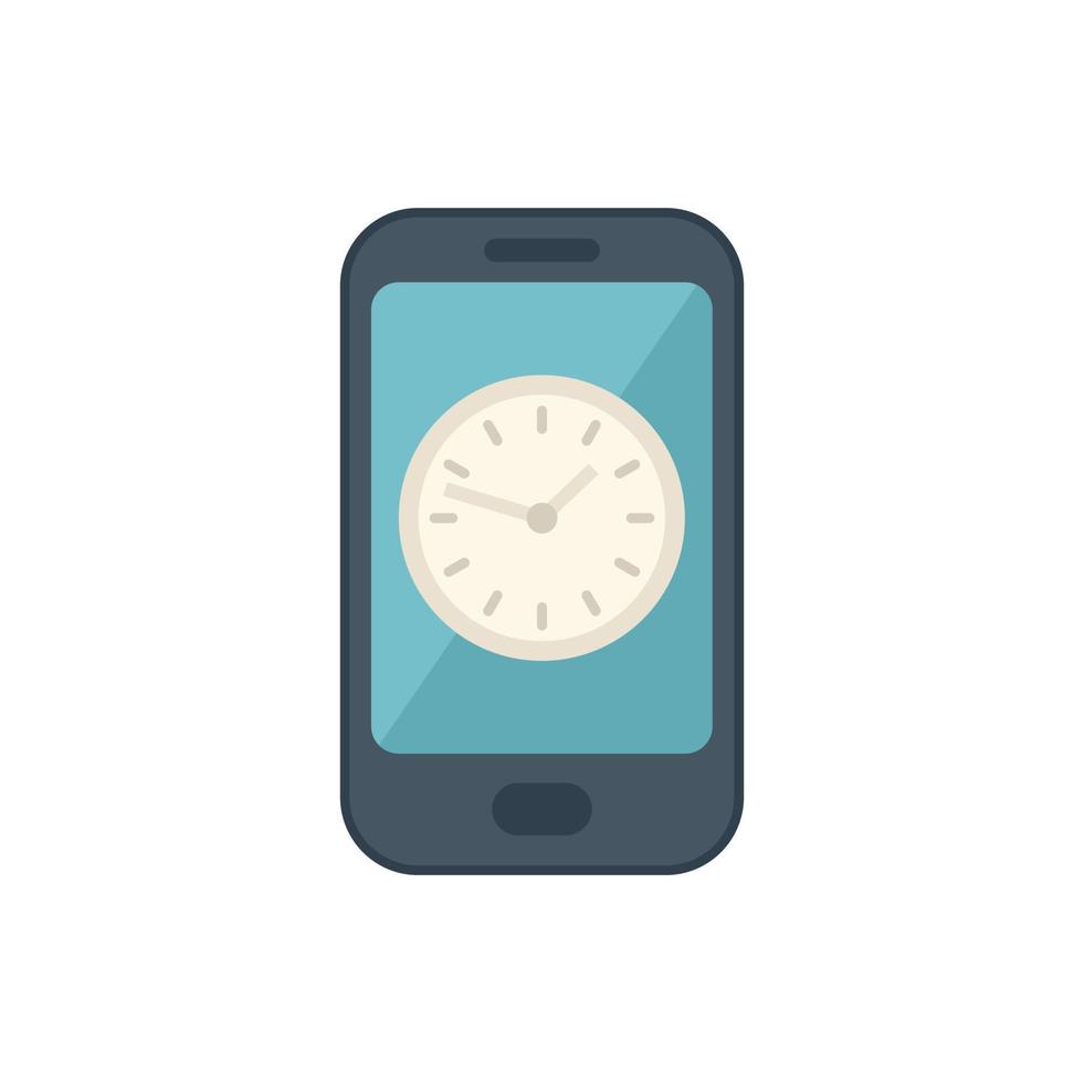 Smartphone timer icon flat vector. Clock project vector