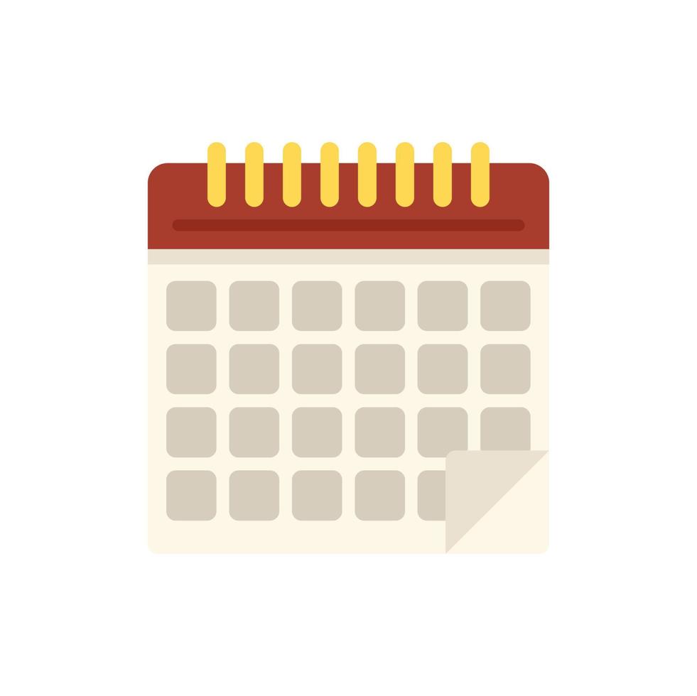 Calendar data icon flat vector. Time work vector