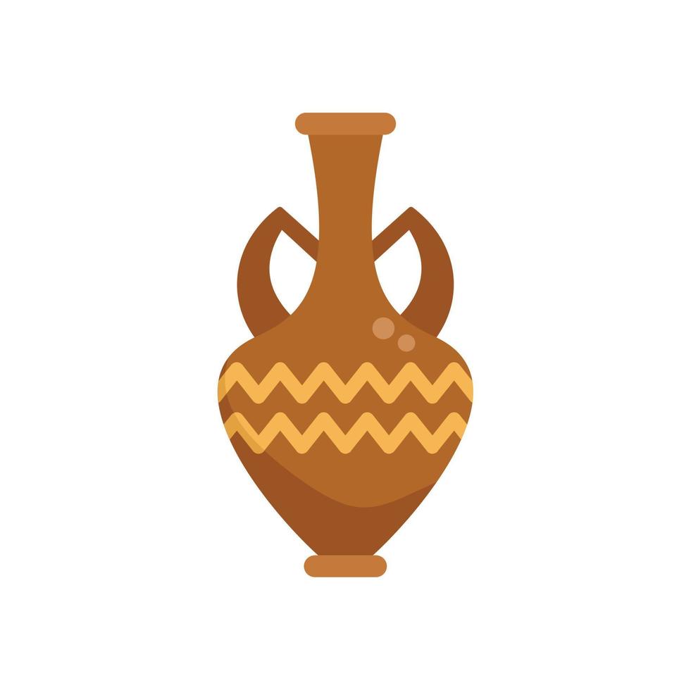 Greek amphora icon flat vector. Vase pot vector