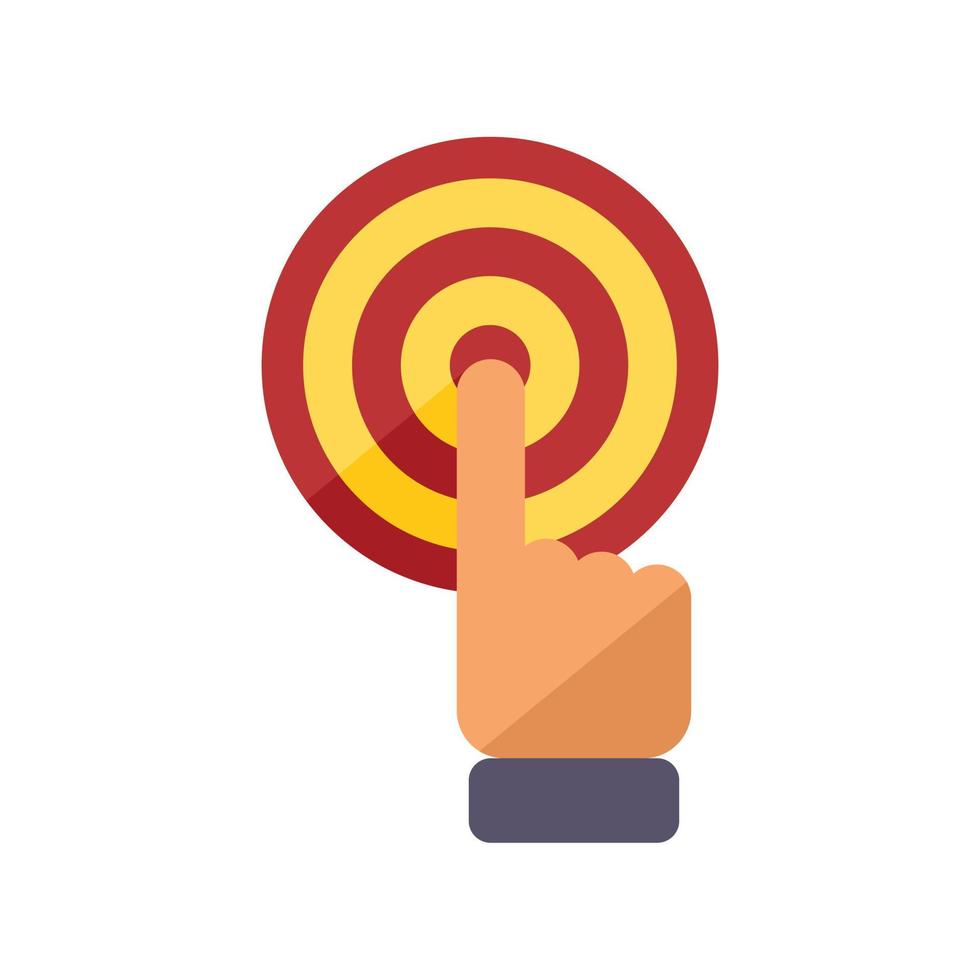 Push button target icon flat vector. People seo vector