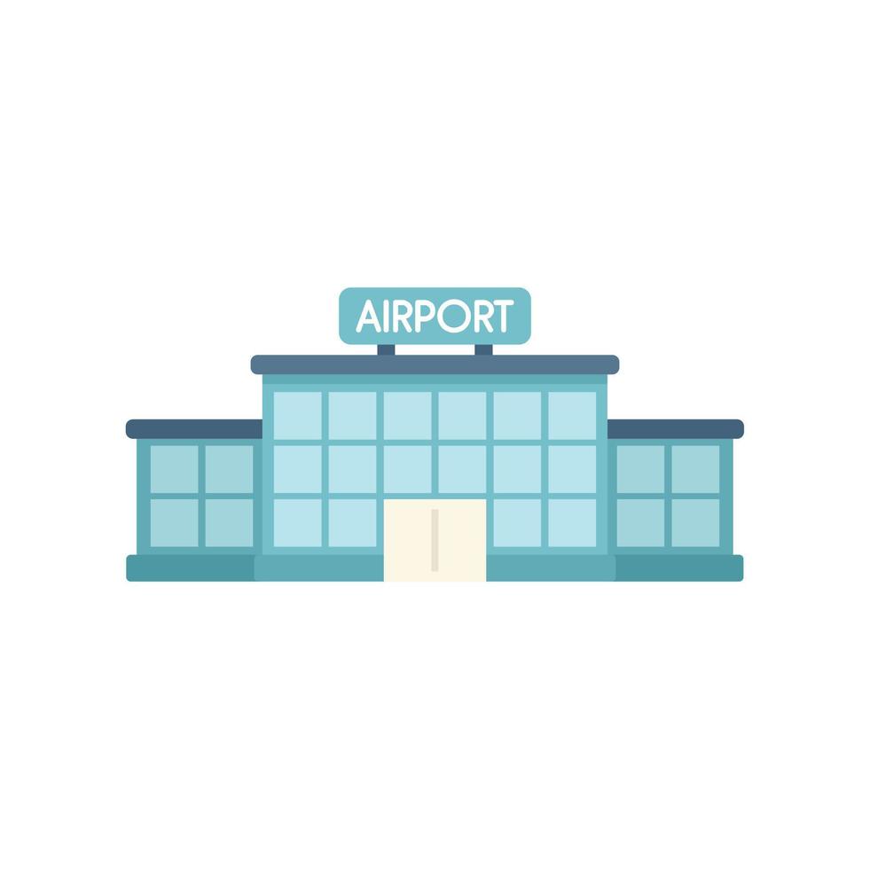 vector plano del icono del edificio del aeropuerto. viaje en avión