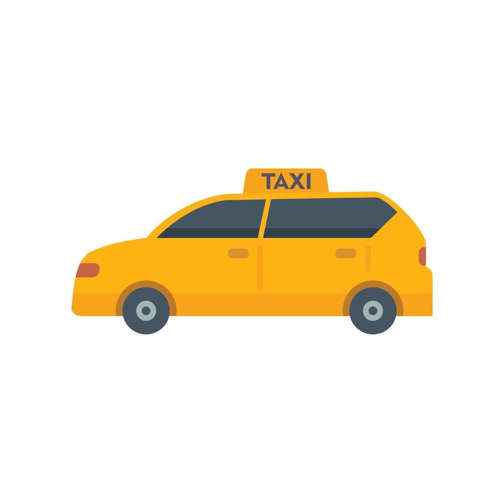 Taxi car icon flat vector. Terminal trip vector