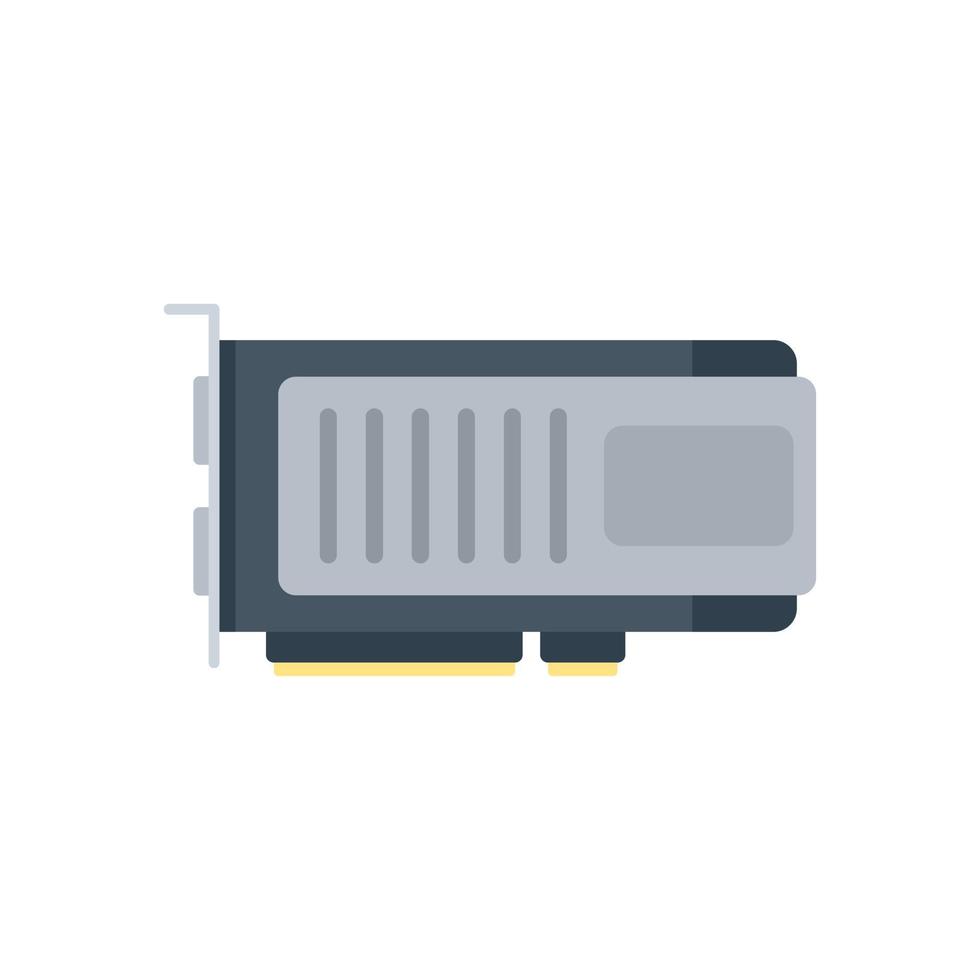 Video card icon flat vector. Pc gpu vector