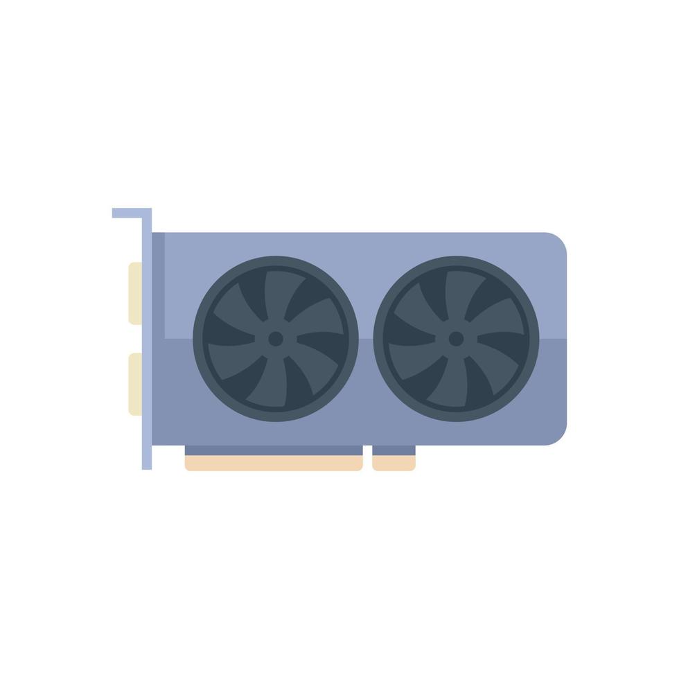 Chip gpu card icon flat vector. Graphic pc vector