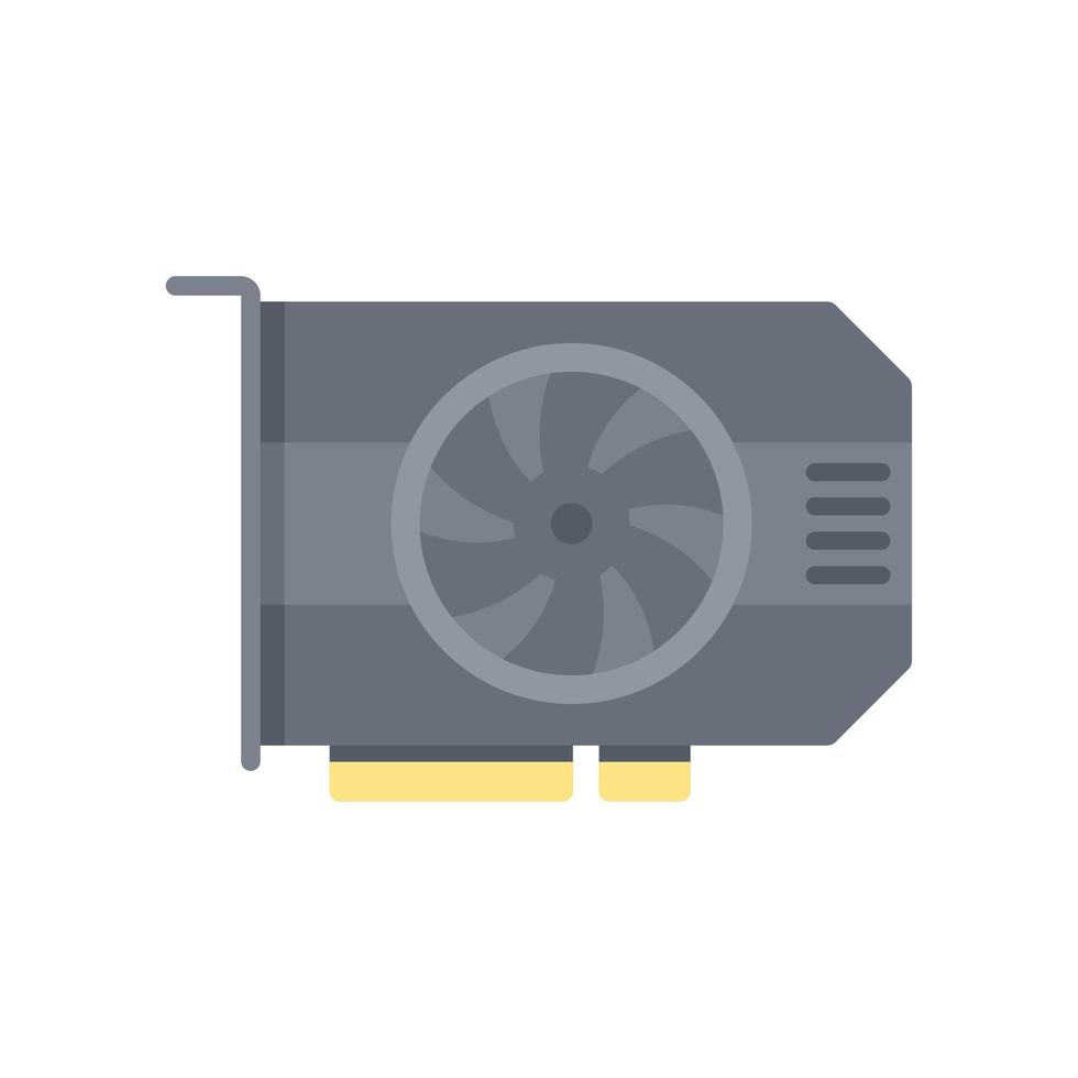 Computer card icon flat vector. Pc gpu vector