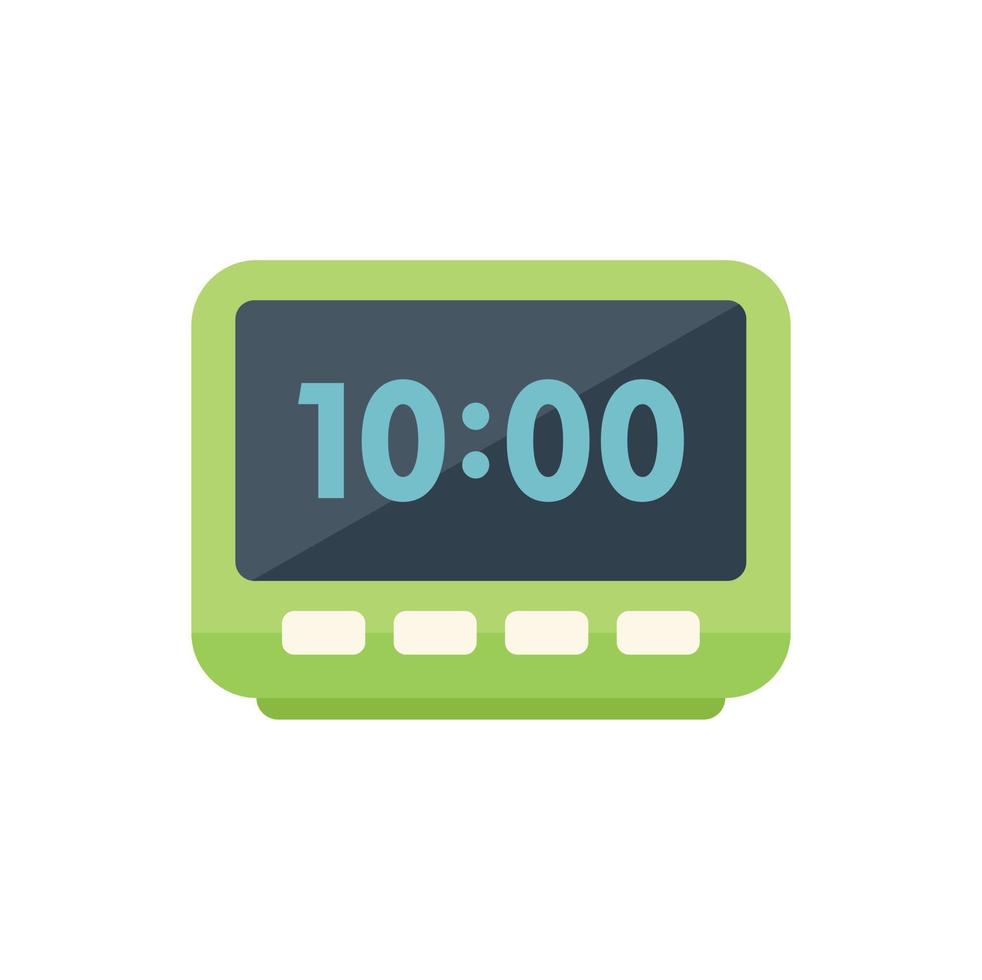 Digital alarm clock icon flat vector. Flexible time vector