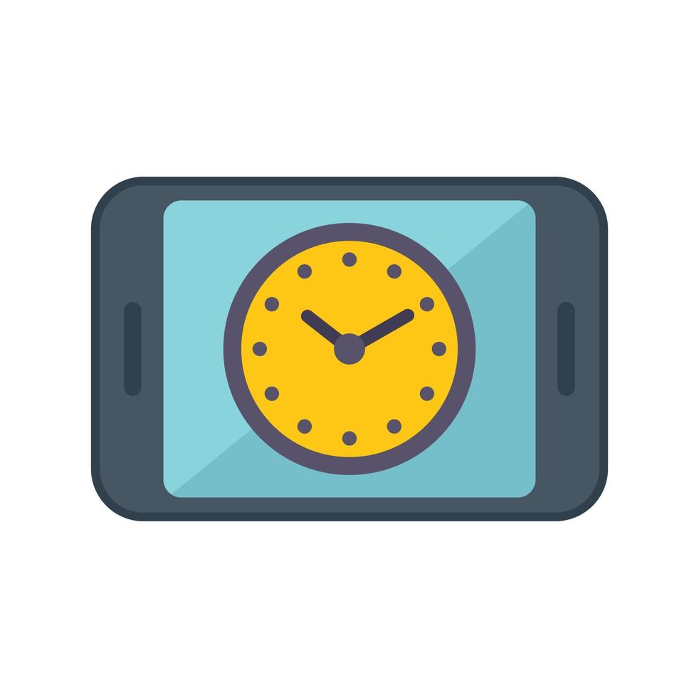 Smartphone work hour icon flat vector. Flexible time vector
