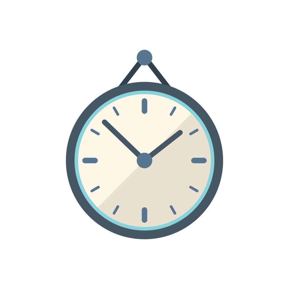 vector plano de icono de reloj de pared. tiempo de trabajo