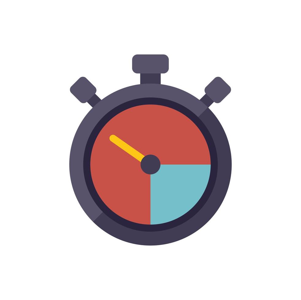 Work stopwatch icon flat vector. Flexible time vector