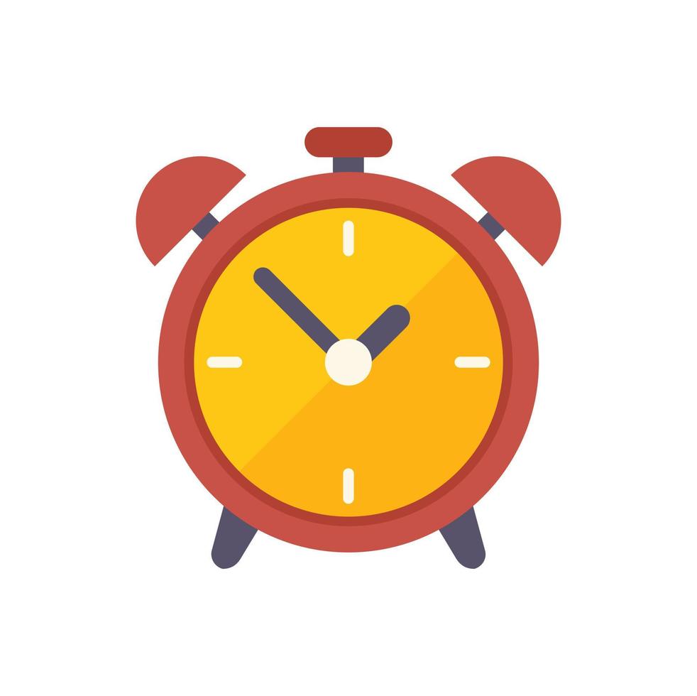 Alarm clock icon flat vector. Office time vector