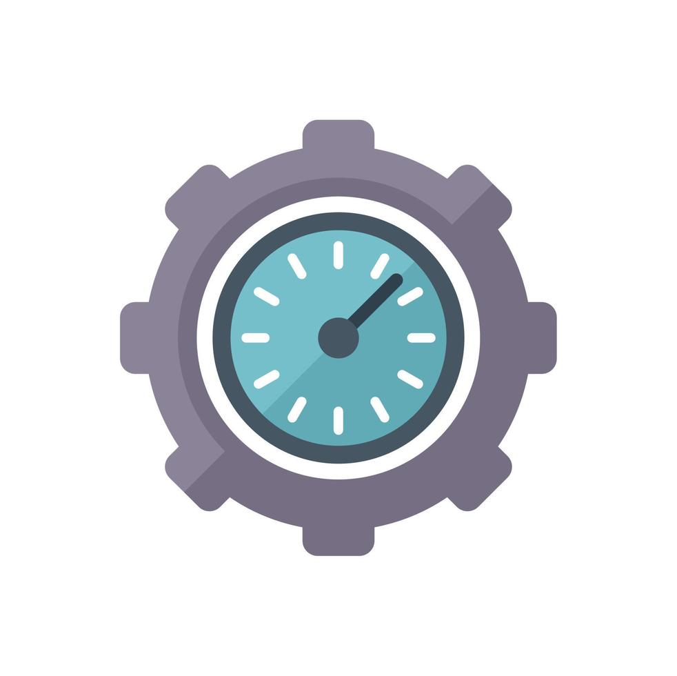 Work clock icon flat vector. Work time vector