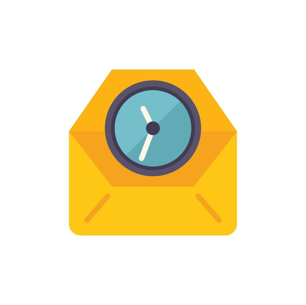 Mail work hour icon flat vector. Office time vector