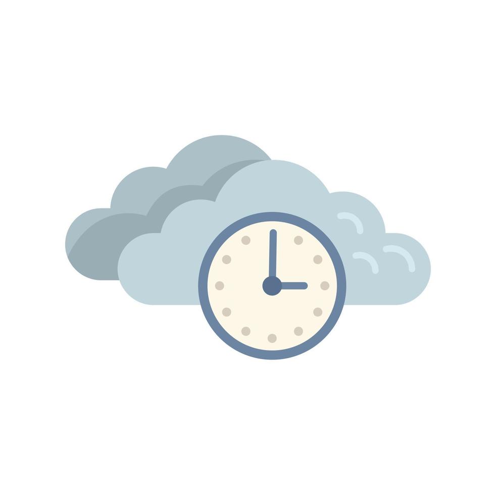 vector plano de icono de hora de nube de trabajo. tiempo de oficina