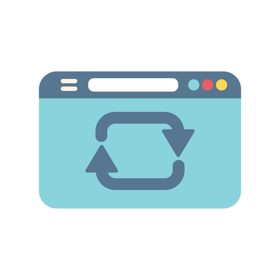 Repost web page icon flat vector. Repost chart vector