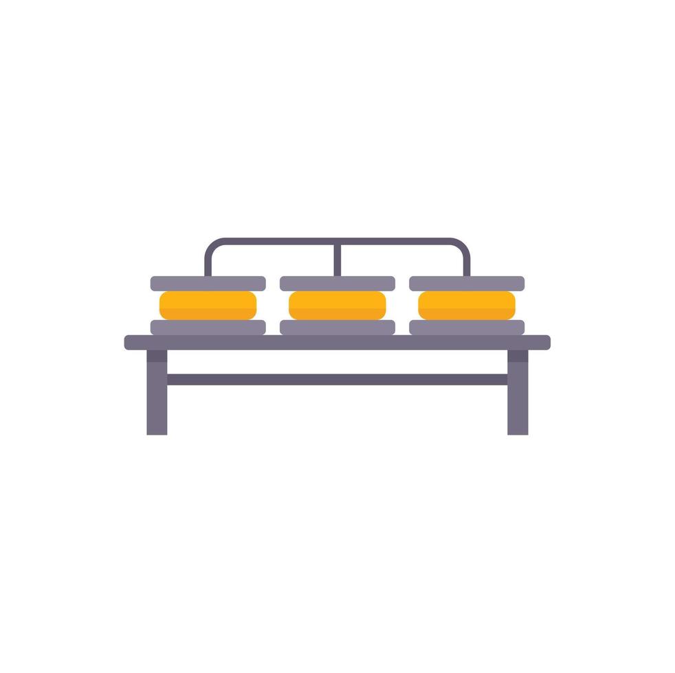 Fresh cheese line icon flat vector. Milk factory vector