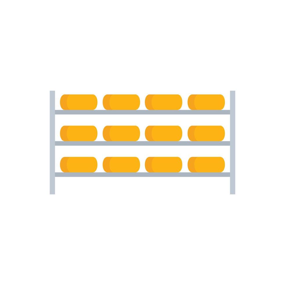 Cheese rack icon flat vector. Milk food vector