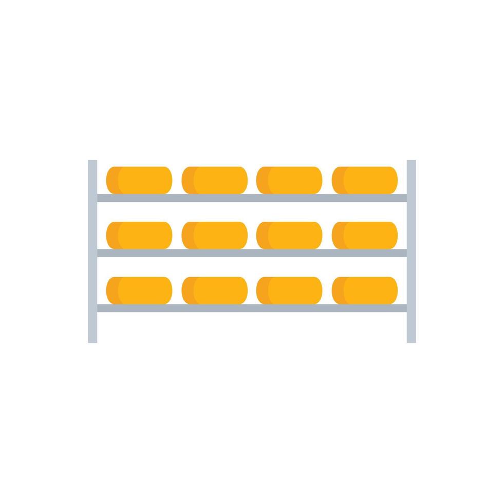 Cheese rack icon flat vector. Milk food vector