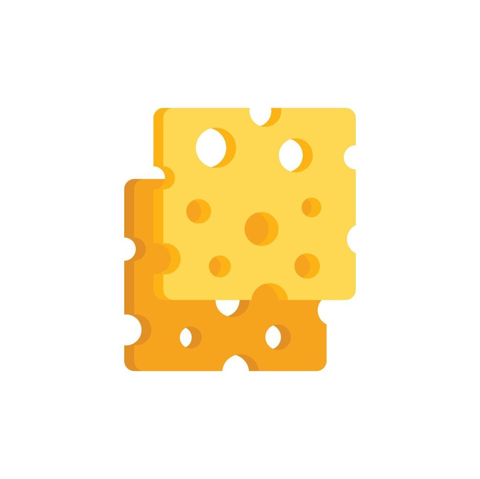 Cheese slice icon flat vector. Milk production vector