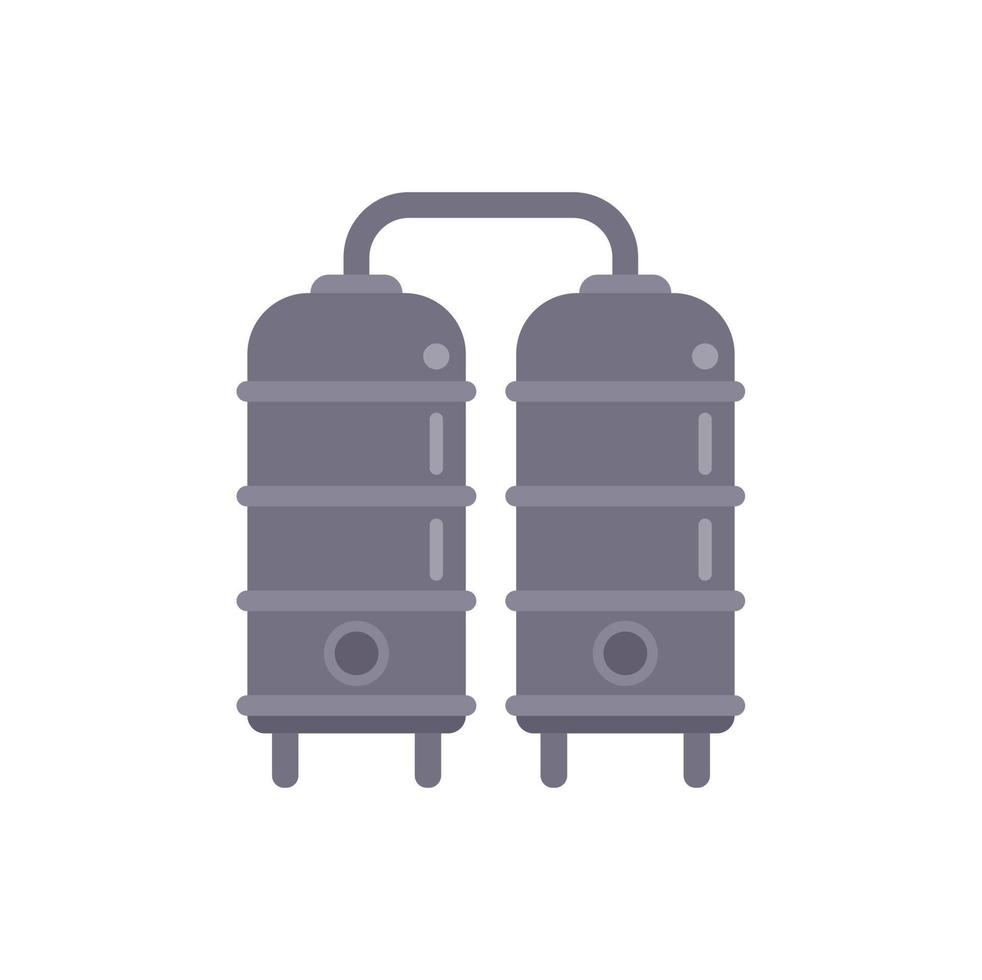 Factory tanks icon flat vector. Milk cheese vector