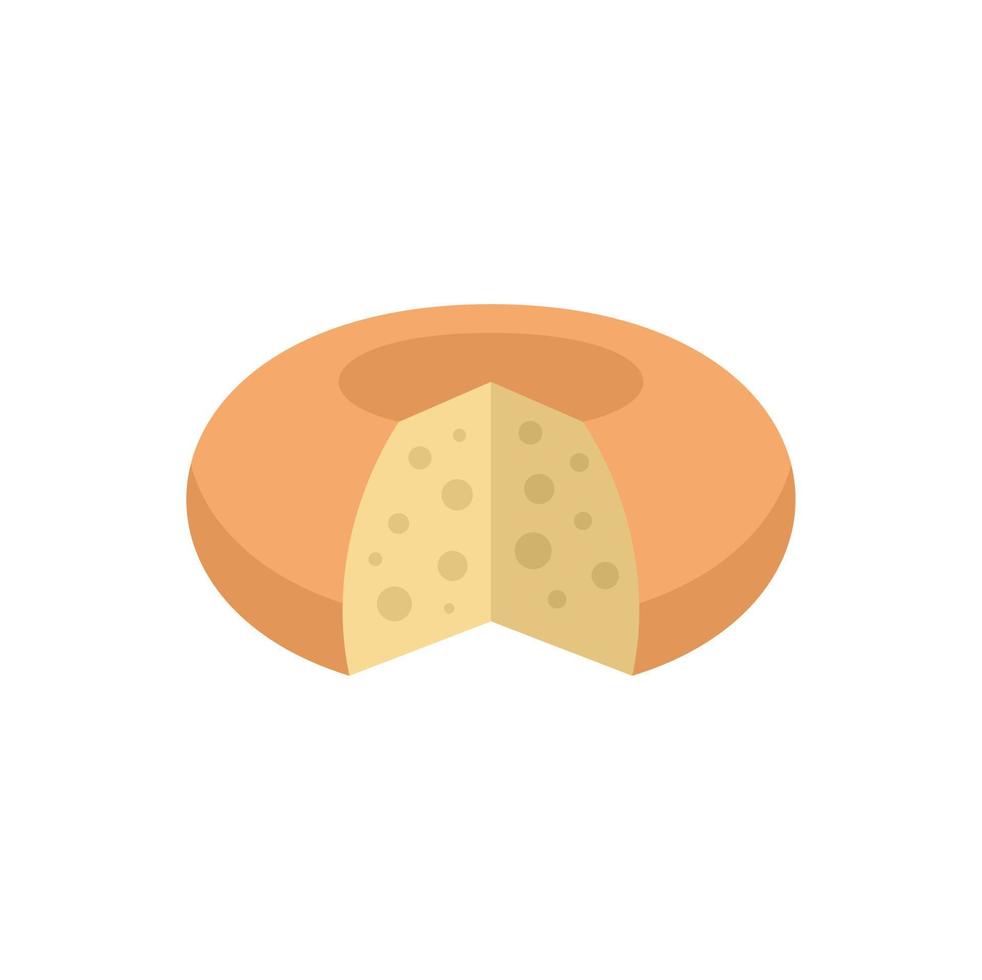 Cheese wheel icon flat vector. Factory food vector