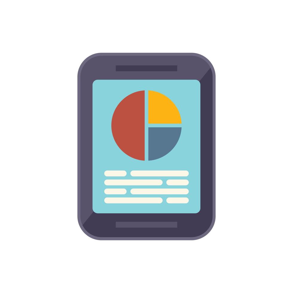 Tablet market segment icon flat vector. Customer chart vector