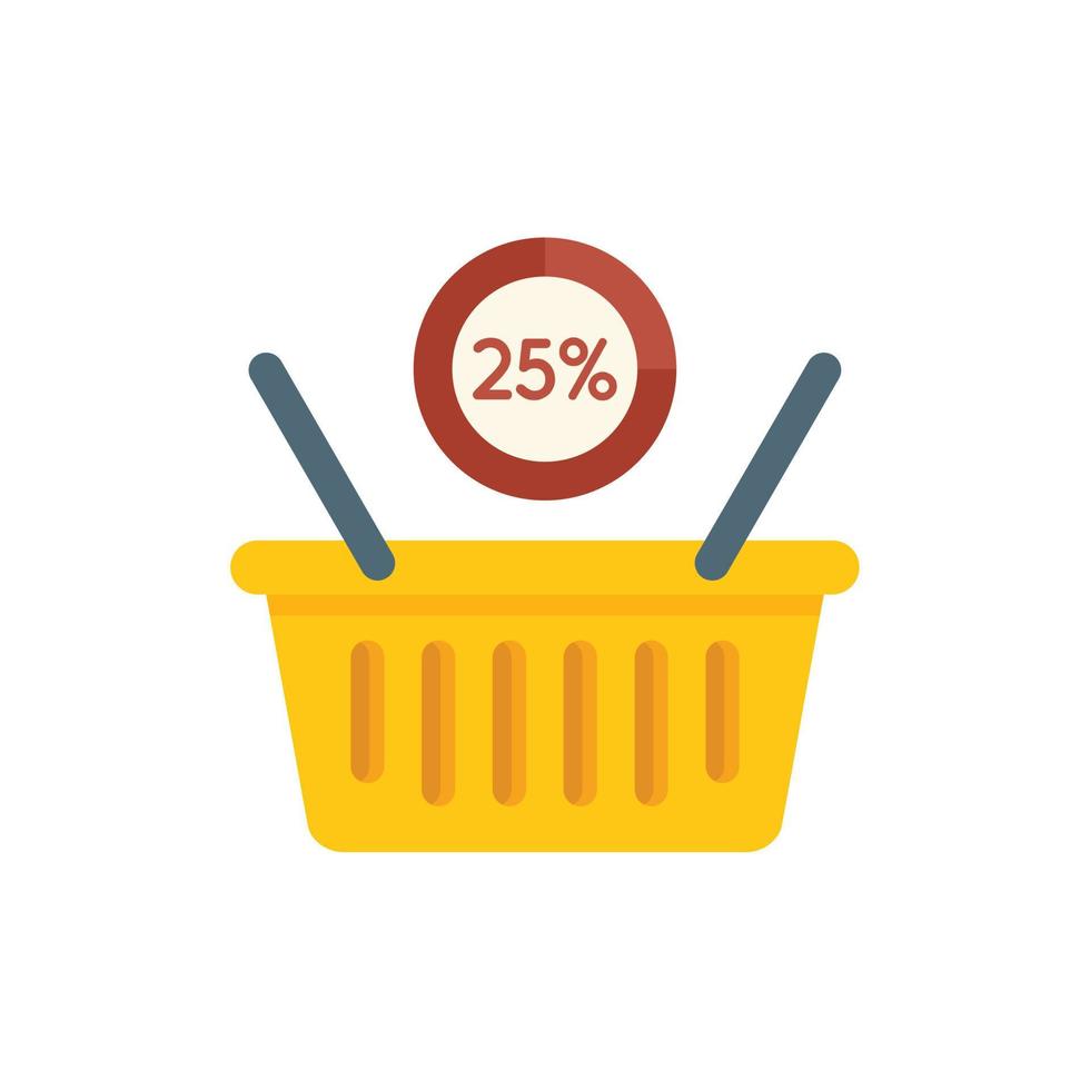 Shop basket icon flat vector. Market target vector