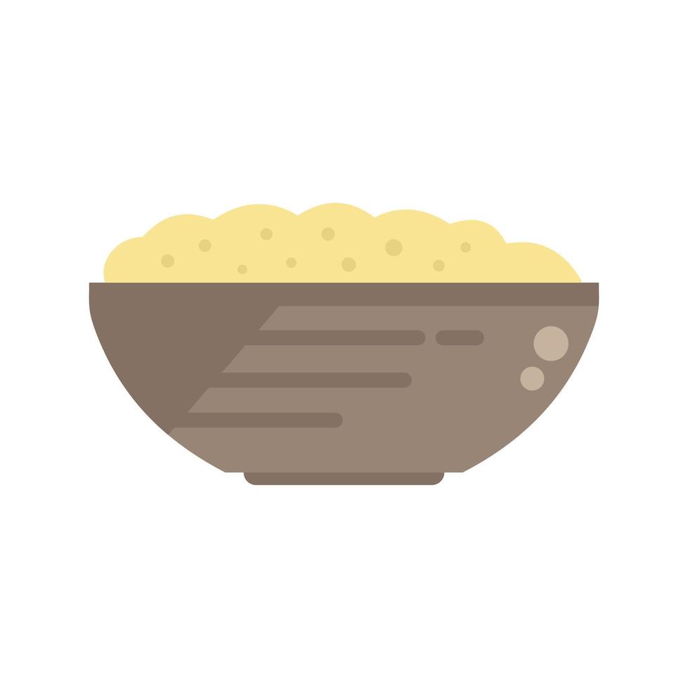 Mash potato bowl icon flat vector. Food dish vector