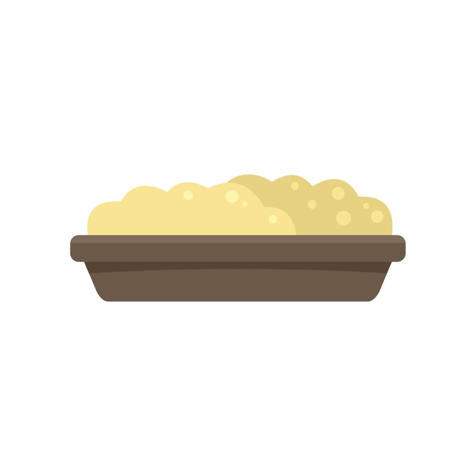 Mash potato butter icon flat vector. Dish food vector