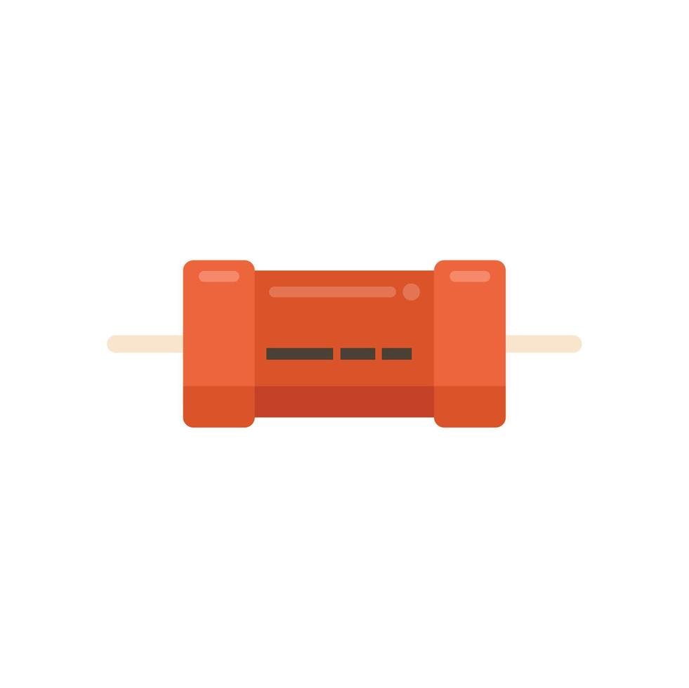 vector plano de icono de resistencia eléctrica. circuito electrico