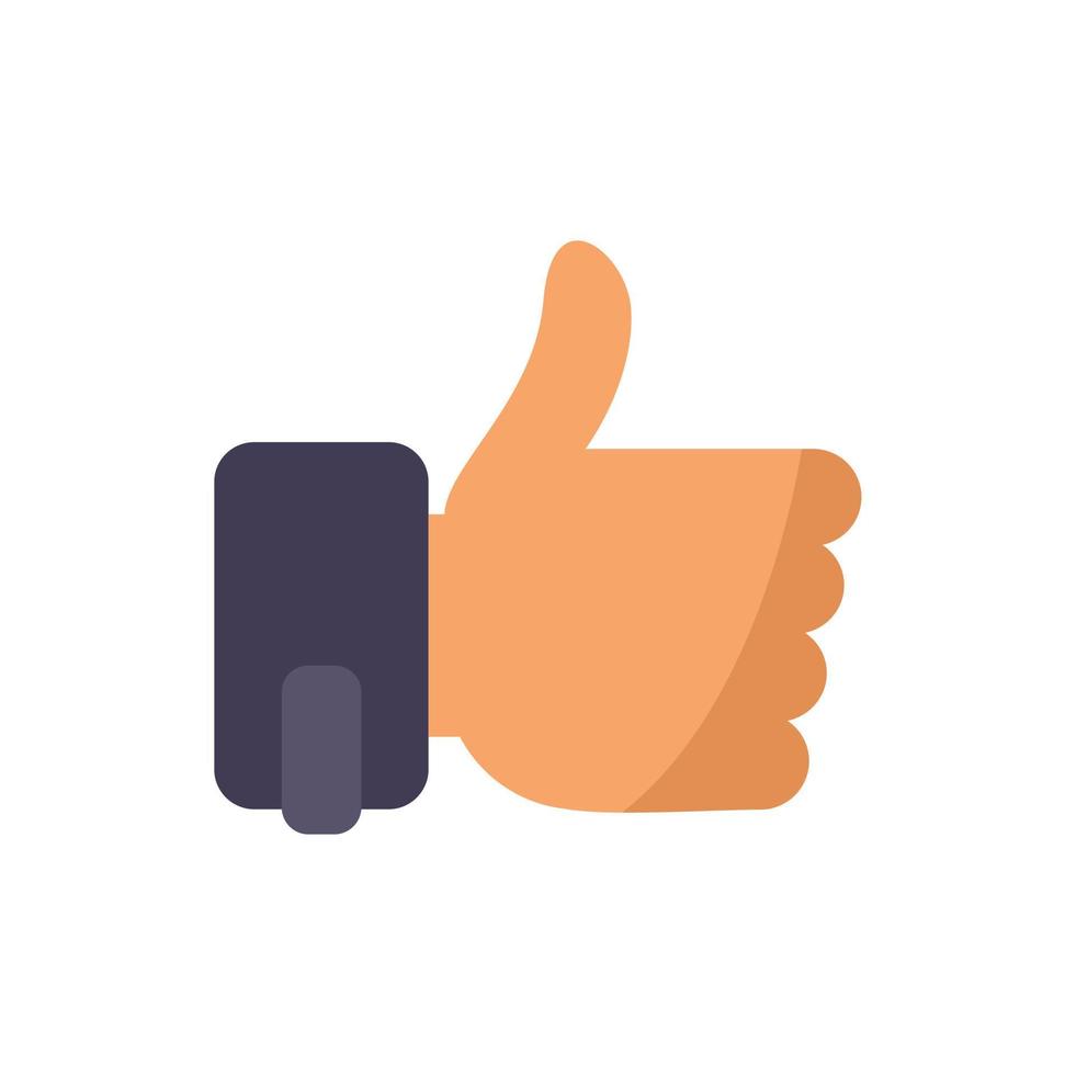 Thumb up subscribe icon flat vector. Email message vector