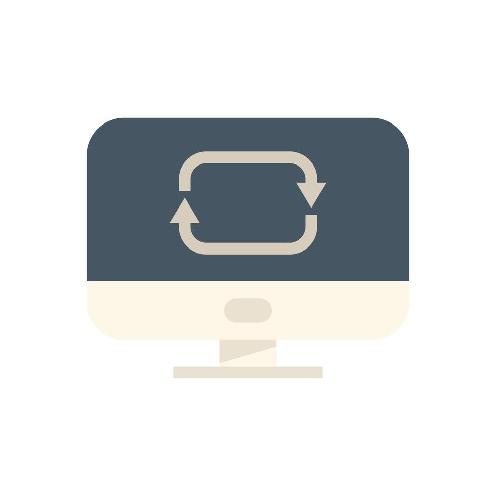 Repost computer icon flat vector. Report chart vector