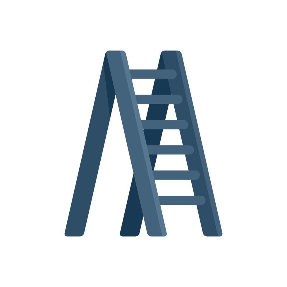 Step ladder icon flat vector. Metal up vector