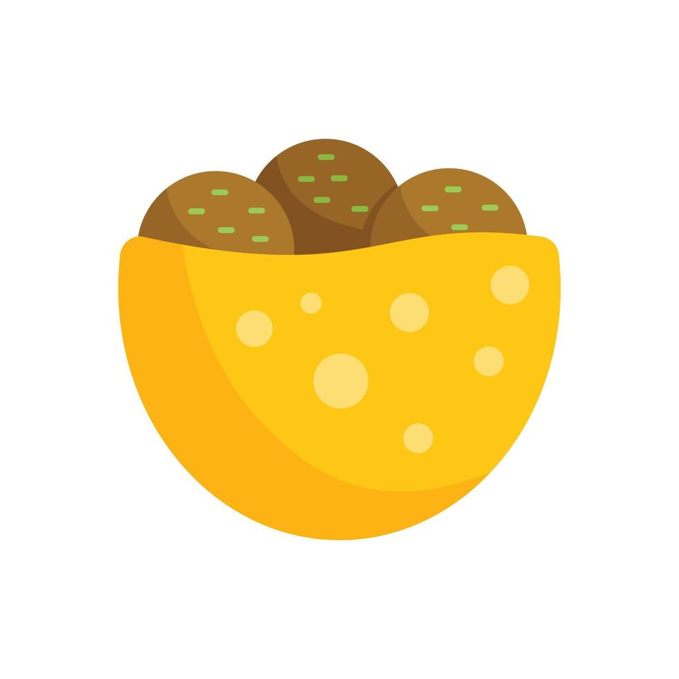 Falafel pita icon flat vector. Arabic cooking vector