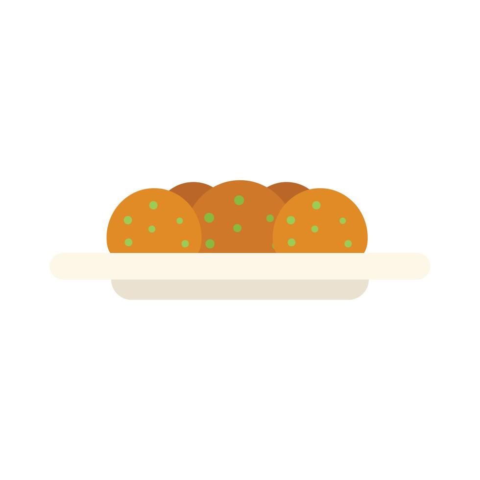 Falafel icon flat vector. Cooking pita vector