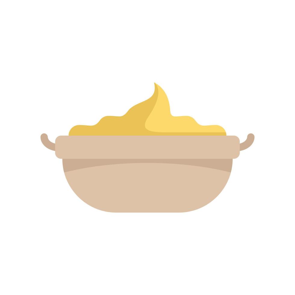 vector plano de icono de comida triturada. puré de papa