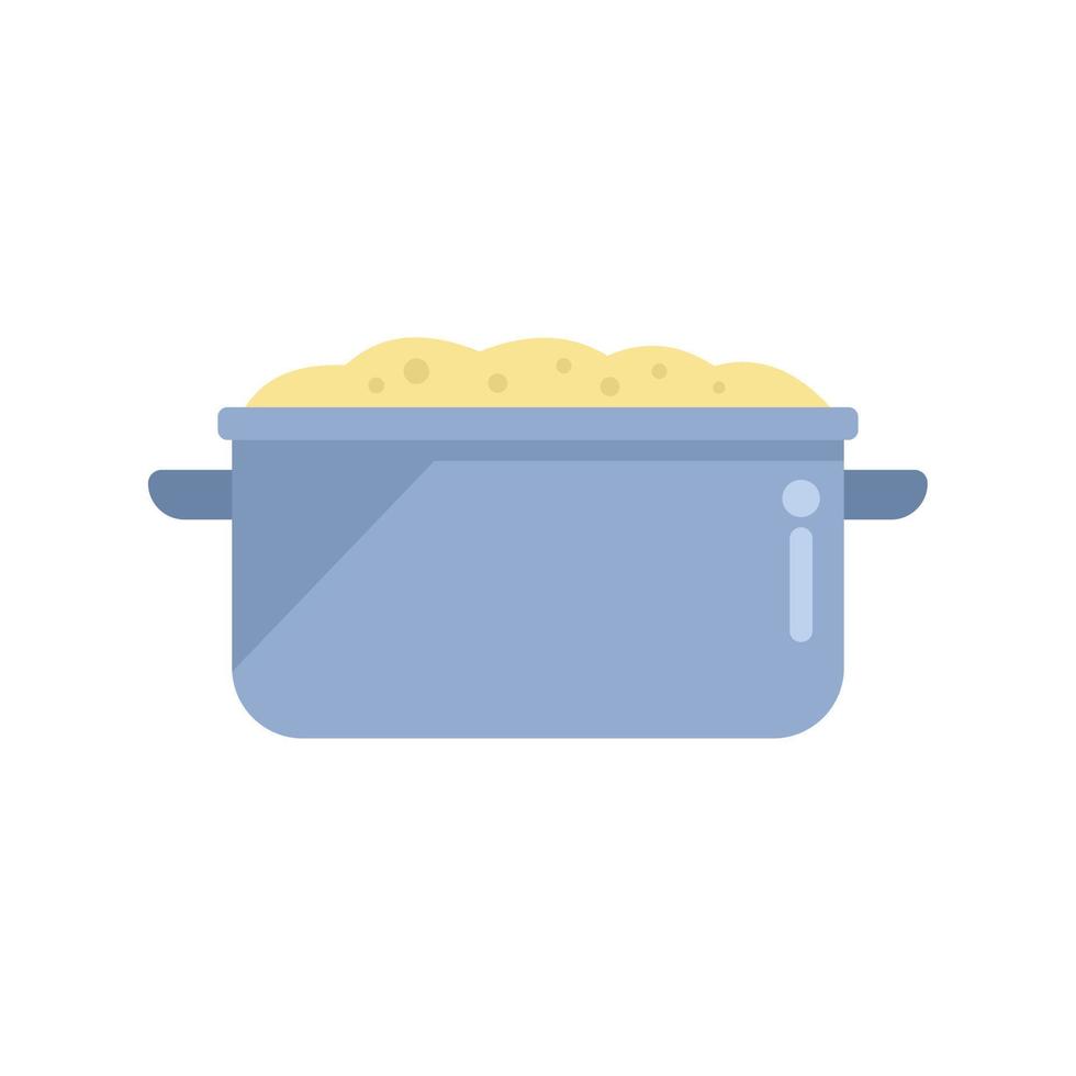 Mash potato dish icon flat vector. Boiled food vector