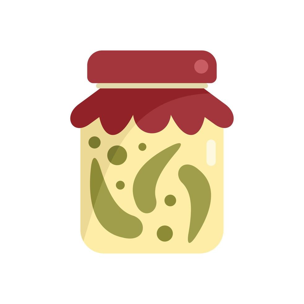 vector plano de icono de pimienta enlatada. comida en escabeche