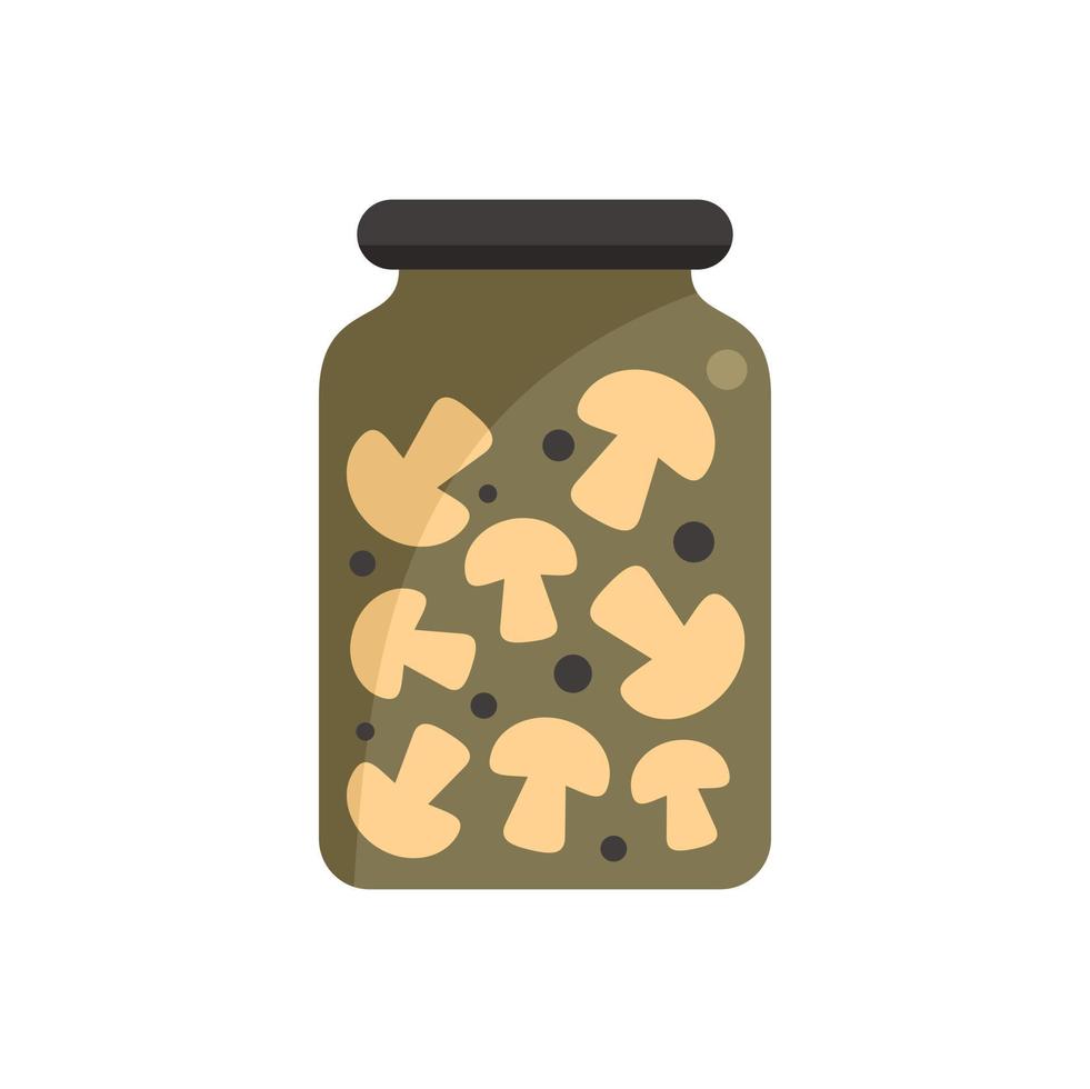 Pickled mushroom icon flat vector. Food pickle vector