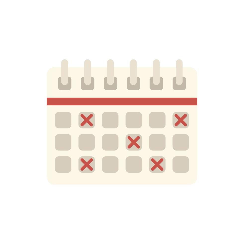Work calendar icon flat vector. Office time vector