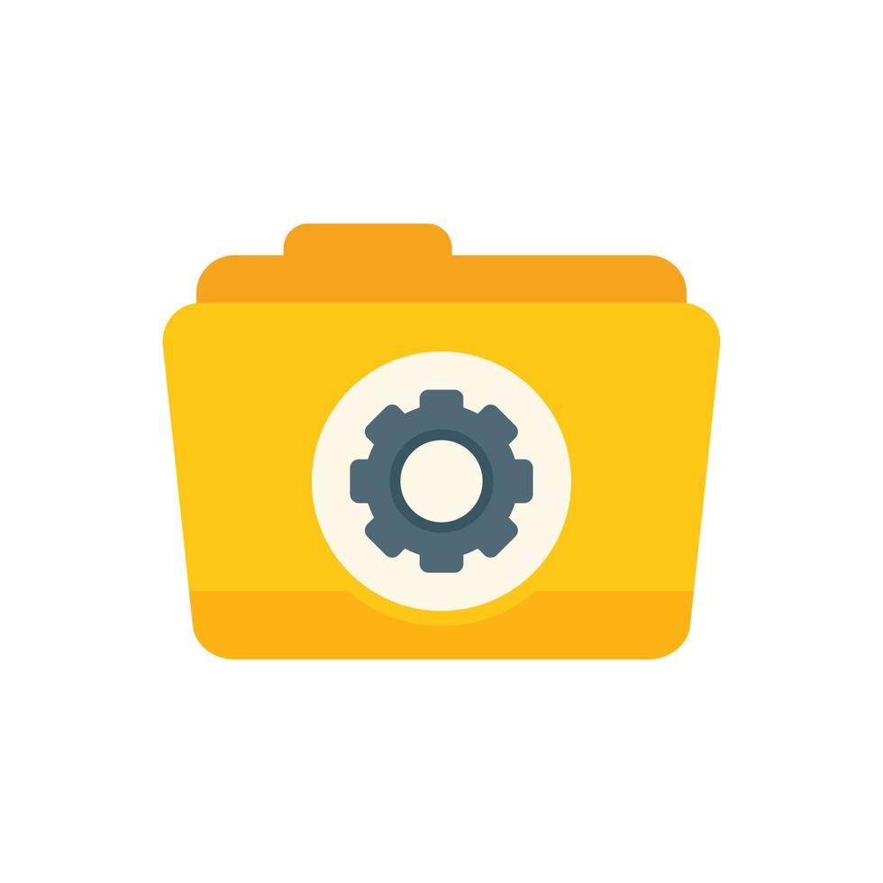 Folder gear icon flat vector. Web ui vector