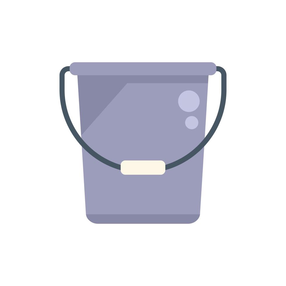 Cleaning pool bucket icon flat vector. Water swim vector