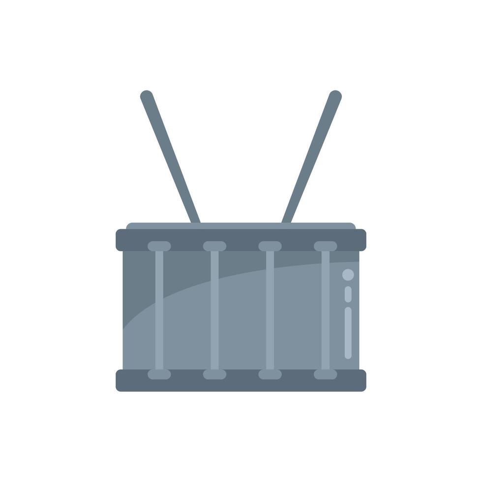 Emoji drum icon flat vector. Kit music vector