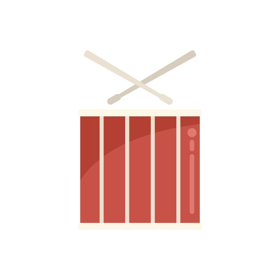 vector plano de icono de percusión de tambor. kit de musica