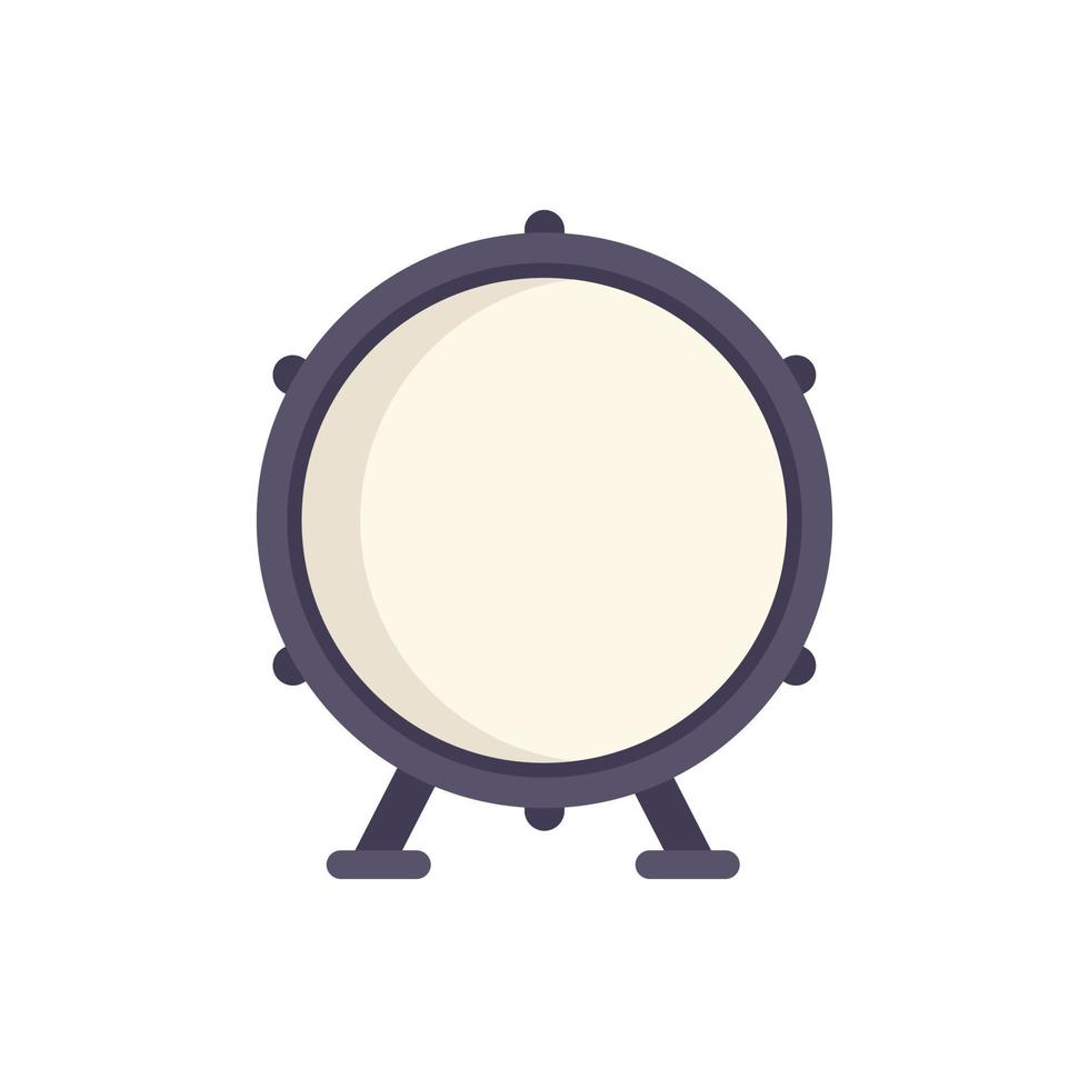 Roll drum icon flat vector. Music instrument vector